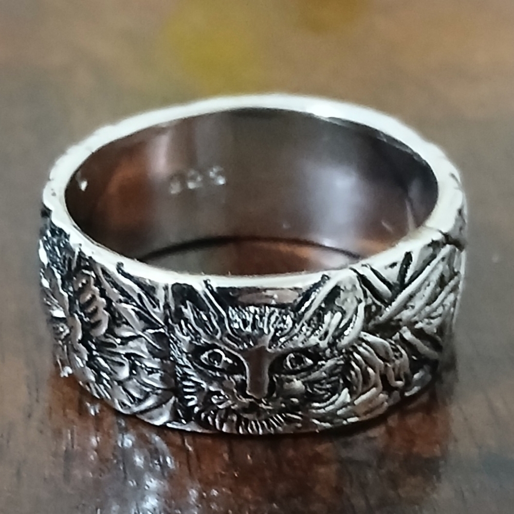 New Cat Enchanted Forrest Silver Ring.